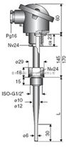66RRS型外露螺纹式铂电阻温度传感器-INOR